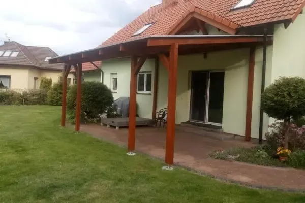 Zadaszenie tarasu teak Zadaszenia tarasu